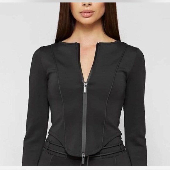 Maniere de voir NEOPRENE DOUBLE Zip top long sleeve black size 4 - Picture 2 of 12